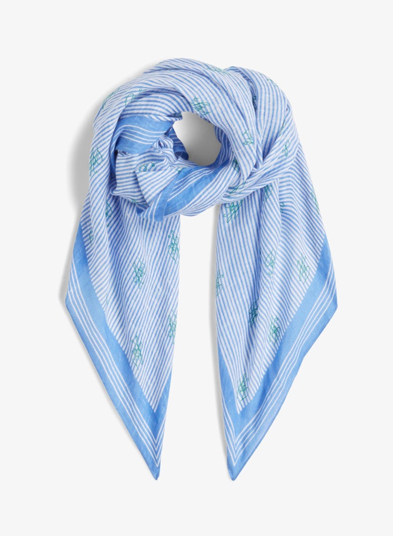 TOMMY HILFIGER Pure Linen Repeat Logo Square Scarf - Image 1